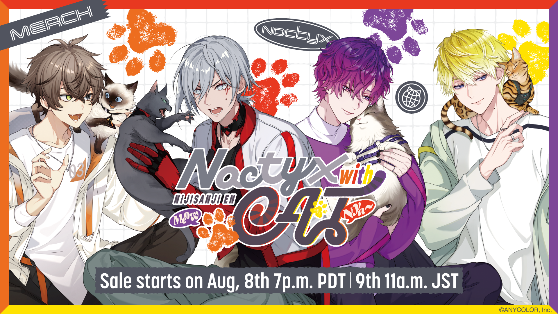 NIJISANJI EN announces “Noctyx with Cat” merchandise | ANYCOLOR Inc.